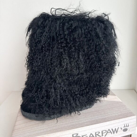Bearpaw Boetis II Curly Mongolian Lamb  Sheep fur Winter Boots Black 6 - Picture 5 of 9